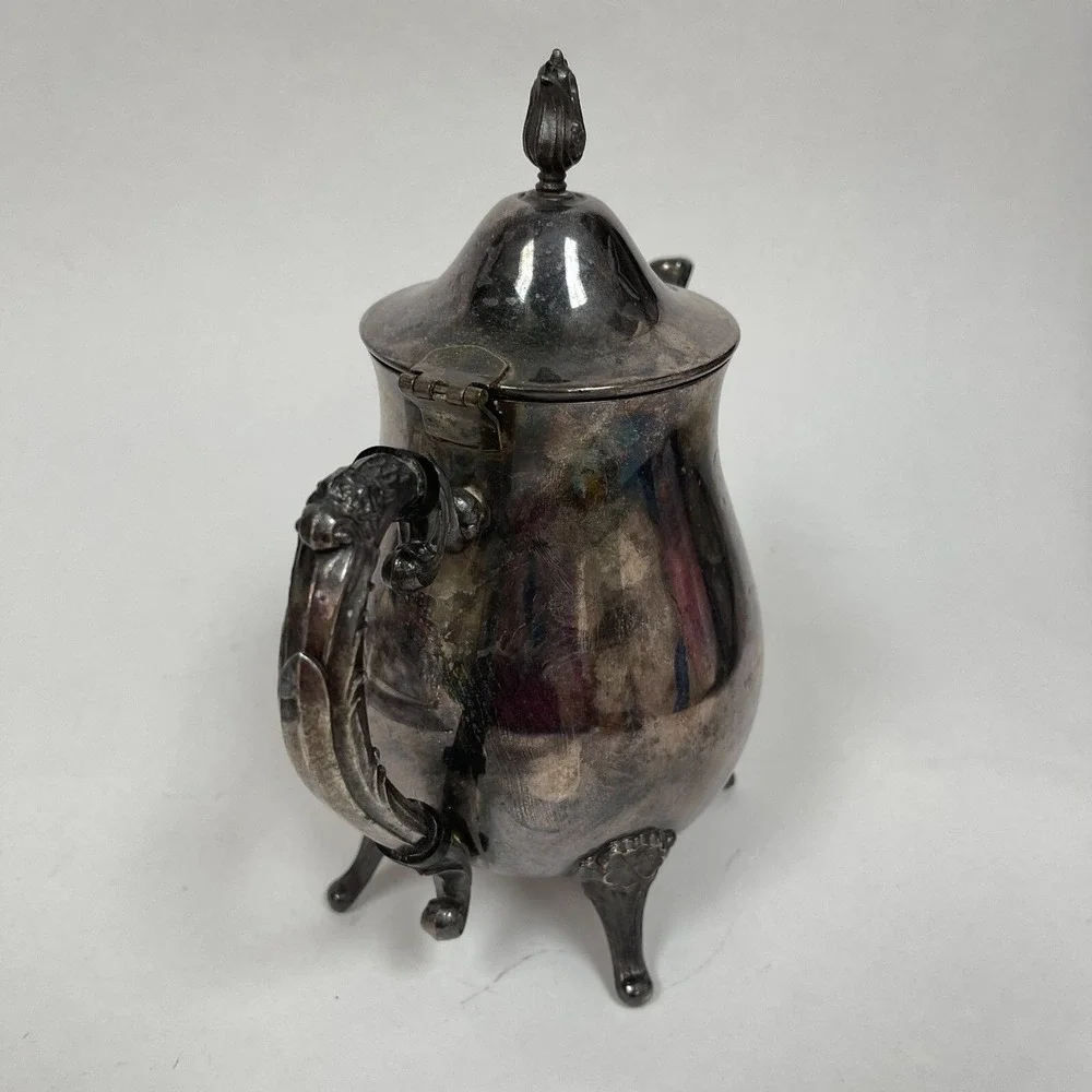 Leonard Silver-plate Tea Coffee Pot‎ Hinged Lid 9